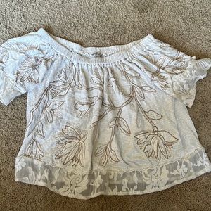Lucky Brand Off The Shoulder Short Sleeve